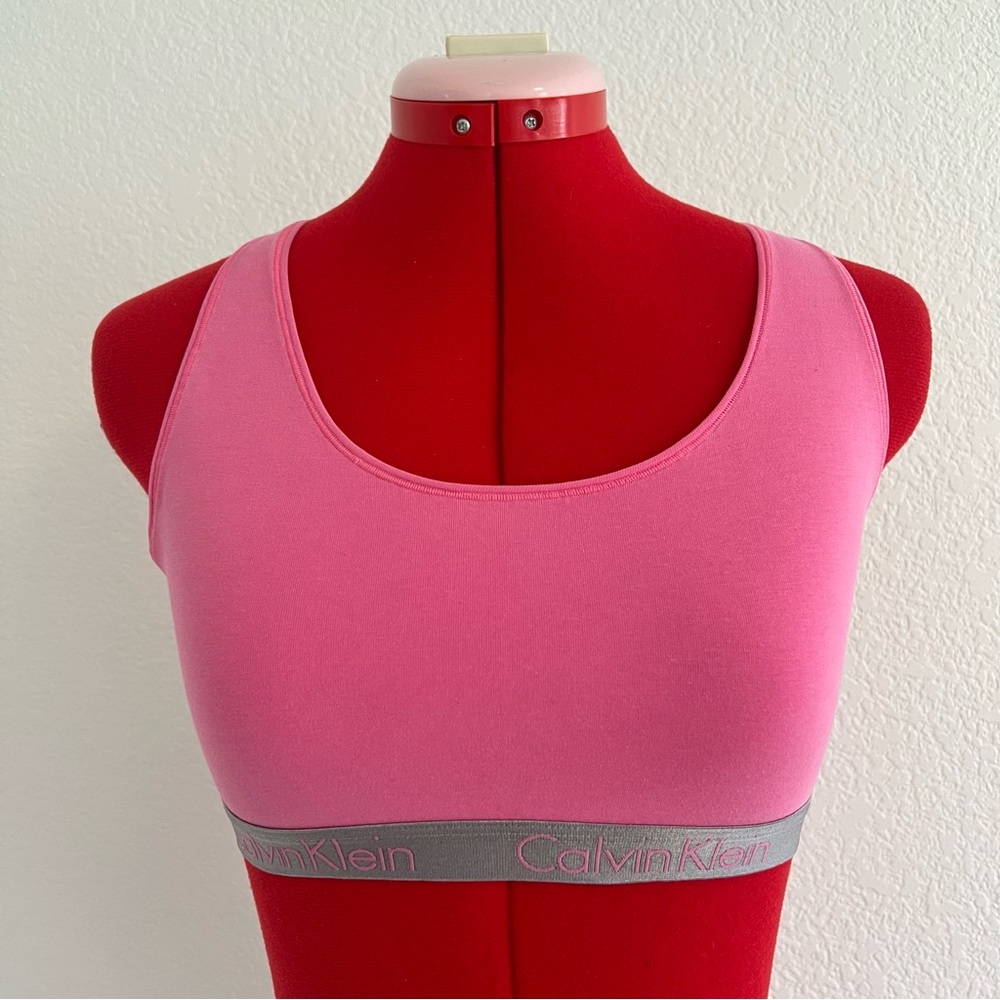 Calvin Klein Pink Sports Bra Low Impact Bralette Large Juniors